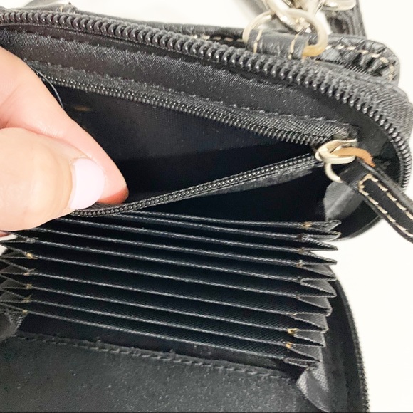 Rossetti Faux Leather Wallet Crossbody Bag Credit Card Organizer Fully Lined 🖤 - Picture 7 of 13